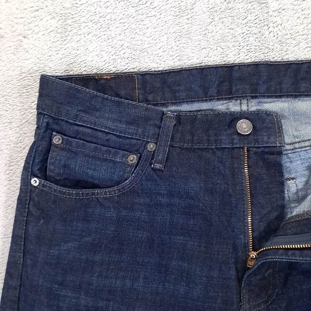 Levis 527 Jeans Men 36x30 Boot Cut Whiskers 100% Cotton Dark Blue Denim Western